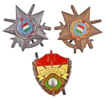 ~1960-1970. "Egység Bajnokság" zománcozott fém jelvény + "Katonai Tízpróba (KTP)" 2db klf zománcozott fém jelvény T:2,2-
