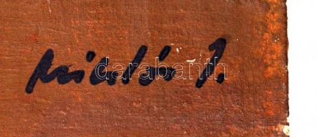 Miklós István(1978): Csendélet. Olaj, karton, hibás, jelzett, 70x49 cm