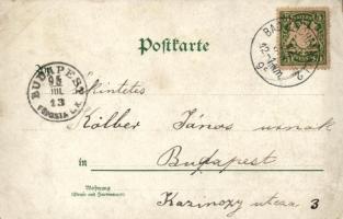 1895 (Vorläufer!) Bad Reichenhall, Carl Otto Hayd Kunstverlag No. 156, floral litho