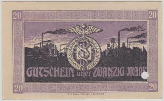 Német Birodalom / Saarbrücken 1918. 20M T:I-
German Empire / Saarbrücken 1918. 20 Mark C:AU