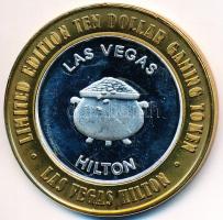 Amerikai Egyesült Államok / Las Vegas Hilton DN 10$ Ag bicolor zseton T:PP USA / Las Vegas Hilton ND 10 Dollars Ag bicolor token C:PP