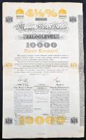 Budapest 1918. "Magyar Földhitel Intézet" 4 1/2%-os záloglevele 10.000K-ról, szelvényekkel és bélyegzéssel T:III