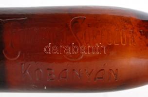 Fővárosi Sörfőző R.T. Kőbányán feliratú sörösüveg, hibátlan, m: 28 cm