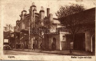 Budapest IV. Újpest, Blaha Lujza színház , Özv. Fáy Albertné kiadása (vágott / cut)