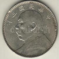 Kínai Köztársaság "Yüan Shitkai" 1$ Ag T:2 ü
