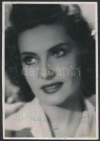 1946 Karády  Katalin fotó, dedikált, több hibával, 19x13cm