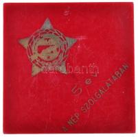 ~1960. "Munkásőr" szolgálati zománcozott jelvény 5 év szolgálat után dísztokban T:2