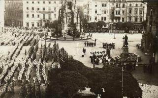 1914 Olomouc, Olmütz; loucení s 54. Hanáckym plukem; J. Ripp Foto / farewell to the Czech infantry regiment, photo