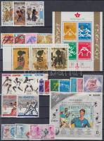 1971-1976 Olympics motive 2 block + 7 sets + 1 block of 3, 1971-1976 Olimpia motívum 7 klf sor + 2 klf blokk + 1 hármastömb 2 db stecklapon