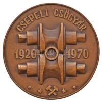 Kovács Dezső (1921-) 1970. "Csepeli Csőgyár 1920-1970 / Csepel Vas és Fémművek - 50 éves a magyarországi csőgyártás" Br emlékérem (70mm) T:2