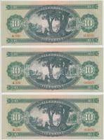 1962. 10Ft (6x) sorszámkövetők, nyomdai papírráncokkal T:I-,II