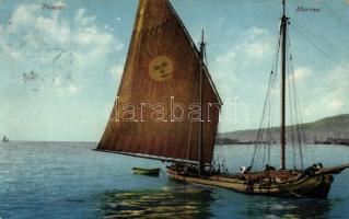 Trieste, Marina, sailing ship (EB)