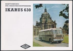 cca 1971 Ikarus 630 típusú busz színes prospektusa német nyelven,12+2 old.,  20x28cm