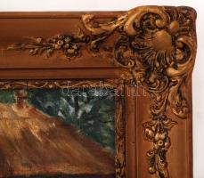 Artuer jelzéssel: Ház részlet. Olaj, vászon, antik keretben, 38×52 cm