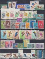 1964-1967 Olympics motive 3 block + 17 sets + 5 individual values, 1964-1967 Olimpia motívum 17 klf sor + 3 klf blokk + 5 klf önálló érték 3 db stecklapon