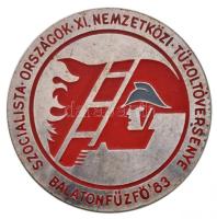 1983. "Szocialista Országok XI. Nemzetközi Tűzoltóversenye - Balatonfűzfő '83" zománcozott fém jelvény (42mm) T:2
