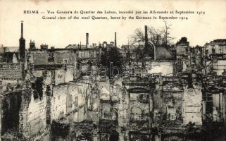 Reims, wool quarter, burnt by the Germans in September 1914
