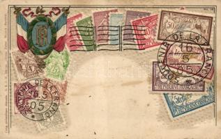 French set of coins, Emb. litho (pinhole)