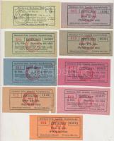 Miskolc 1925-1930. "Miskolczi Orthodox Izraelita Anyahitközség" 9db értékjegy T:I-,II