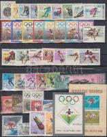 1964-1968 Olympics motive 3 block + 10 sets + 4 individual values + 1 mini sheet, 1964-1968 Olimpia motívum 10 klf sor + 3 klf blokk + 1 kisív + 4 klf önálló érték 3 db stecklapon