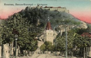 Barcarozsnyó, Rozsnyó, Rosenau; Templom utca / Kirchgasse / street