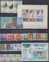1967-1968 Olympics motive 3 block + 6 sets + 6 individual values, 1967-1968 Olimpia motívum 6 klf sor + 3 klf blokk + 6 klf önálló érték 3 db stecklapon