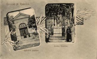 Máriaradna, Kálvária kápolna, Lordes kápolna / chapels, interior, floral Art Nouveau
