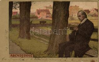 Abendsonne, Hubert Köhler litho s: P. Hey (b)