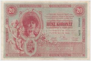 1900. 20K T:restaurált Hungary 1900. 20 Korona C:restored Adamo K15