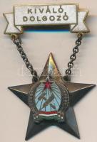 ~1950. "Kiváló Dolgozó" zománcozott, Rákosi-címeres fém kitüntetés T:2