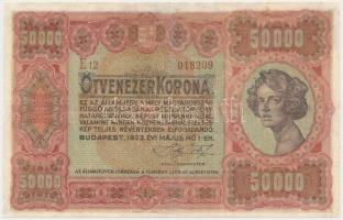 1923. 50.000K "Orell Füssli" forgalmi ékezethibás T:restaurált Hungary 1923. 50.000 Korona "Orell Füssli" with accent error C:restored Adamo K45h