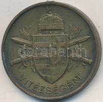 1939. "Magyar Bronz Vitézségi Érem" bronzolt hadifém kitüntetés mellszalag és fül nélkül T:2- Hungary 1939. "Bronze Medal for Bravery" bronzed zinc decoration without ribbon and ear C:VF NMK 439.