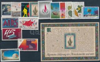 1987-1990 17 klf sor, közte pár + 1 blokk + 4 klf hatostömb + 5 klf önálló érték 3 db stecklapon