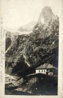 Tátra, Zöld-tó, Kárpátegyesület menháza, Karbunkulus torony / lake, rest house, peak (ragasztónyom / gluemark)