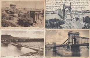 Budapest, hidak - 50 db régi képeslap / 50 old postcards