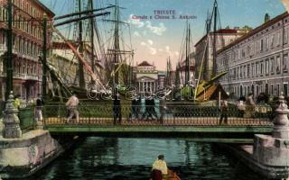 Trieste, Canale e Chiesa S. Antonio / channel, church, ships (EB)
