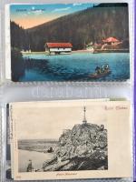 120 db háború előtti magyar képeslap albumban; több érdekességgel, vegyes minőségben / album with 12...
