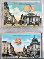 120 db háború előtti magyar képeslap albumban; több érdekességgel, vegyes minőségben / album with 12...