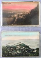 120 db háború előtti magyar képeslap albumban; több érdekességgel, vegyes minőségben / album with 12...