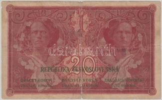 Csehszlovákia 1919. 20K T:III-
Czechoslovakia 1919. 20 Korun C:VG