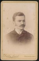 cca 1880 Kolozsvár, Férfi arcképe, Danky fivérek műterméből, keményhátú fotó, 11x6 cm