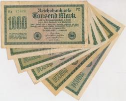 Németország / Weimari Köztársaság 1922. 1000M (6x) klf vízjelek T:III Germany / Weimar Republic 1922. 1000 Mark (6x) diff watermarks C:F
