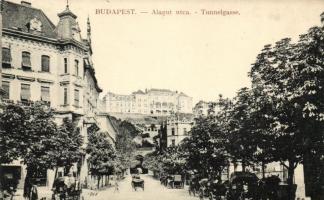 Budapest I. Alagút utca, kocsik / Tunelgasse