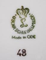 Kahla Ámor teás készlet, matricás, jelzett, apró kopásokkal