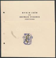 1916 Murin Irén és Hromasz Ferenc eljegyzési értesítő kártya dombornyomott borítékban, 8,5x13cm