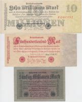 Németország / Weimari Köztársaság 1923. 500.000M + 10.000.000M + 50.000.000M T:vegyes Germany / Weimar Republic 1923. 500.000 Mark + 10.000.000 Mark + 50.000.000 Mark C:mixed