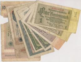 Németország / Weimari Köztársaság 1922. 1.000M felülbélyegzéssel + 1923. 10.000.000.000M + Német 3. Birodalom 1937. 1M (2x) + 2M (2x) + NDK 1948. 1M + 1955. 5M T:III,III- Germany / Weimar Republic 1922. 1.000M with overprint + 1923. 10.000.000M + German Third Reich 1937. 1 Mark (2x) + 2 Mark (2x) + GDR 1948. 1 Mark + 1955. 5 Mark C:F,VG