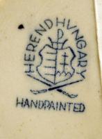 Herendi porcelán Ludas Matyi, kézzel festett, hibátlan, jelzett (koronás), m: 8 cm, h: 8 cm