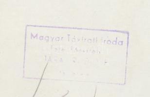 Járai Rudolf: Tihanyi rév, légi felvétel, pecséttel jelzett fotó, egyik sarkán törésnyommal, 18x24 c...