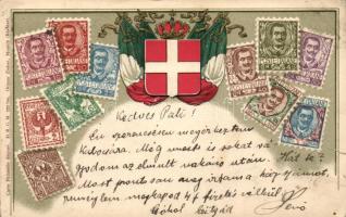 Poste Italiane, Italy - set of stamps, Ottmar Zieher's Carte philatelique Emb. litho (b)